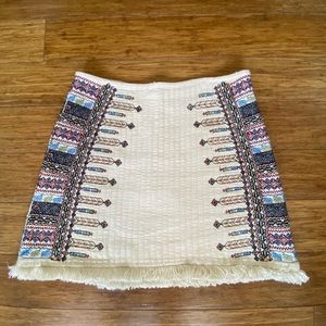 Embroidered Zara skirt with fringe